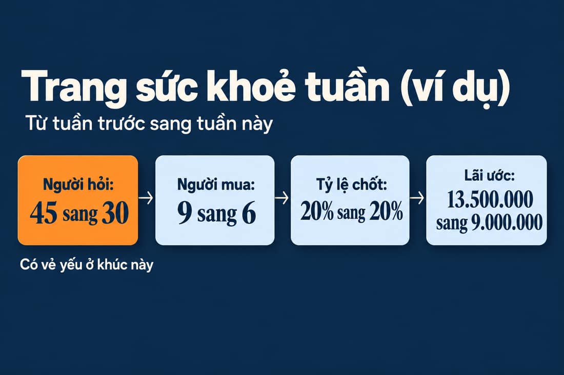Bốn hộp nối nhau (ví dụ): người hỏi 45 sang 30, người mua 9 sang 6, tỷ lệ chốt 20%, lãi ước giảm