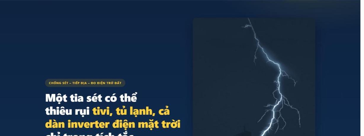 Giao diện web Chống Sét Miền Bắc