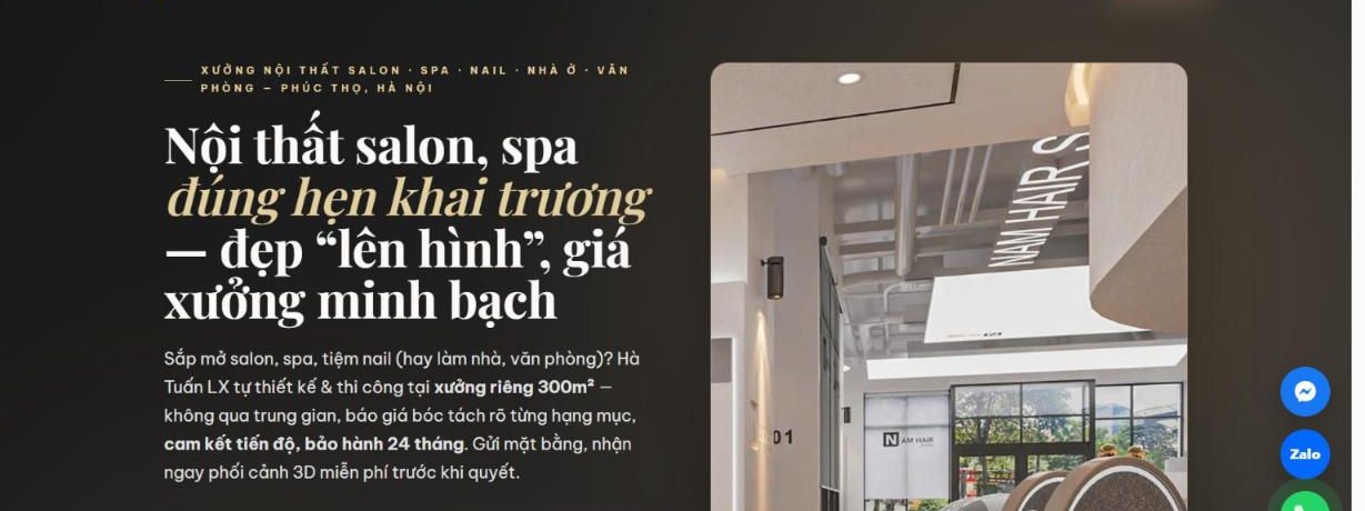 Giao diện web Nội Thất Hà Tuấn LX