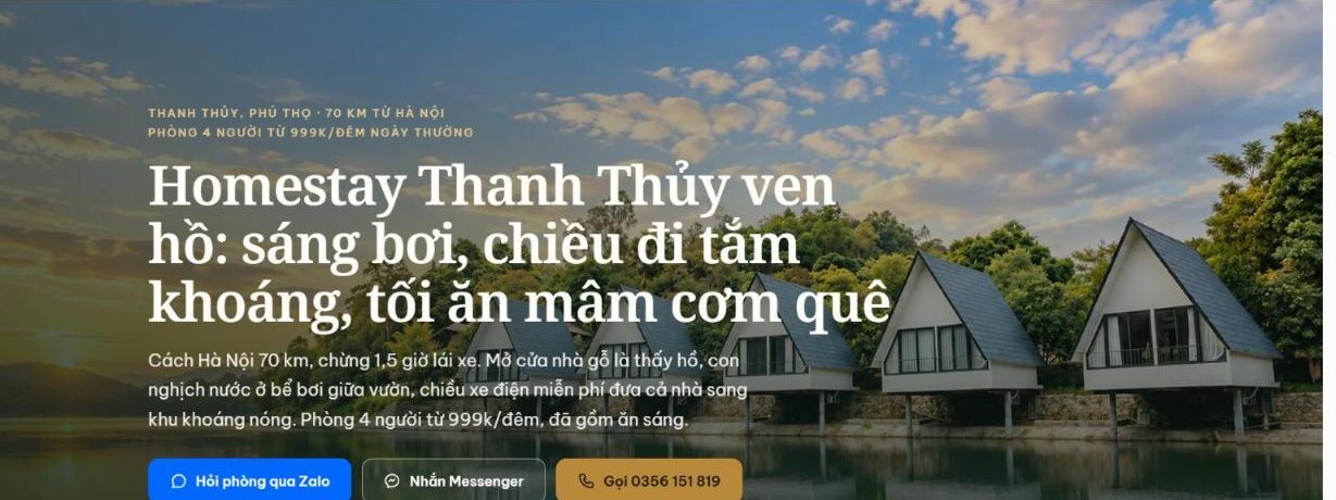 Giao diện web Sơn Thủy Retreat
